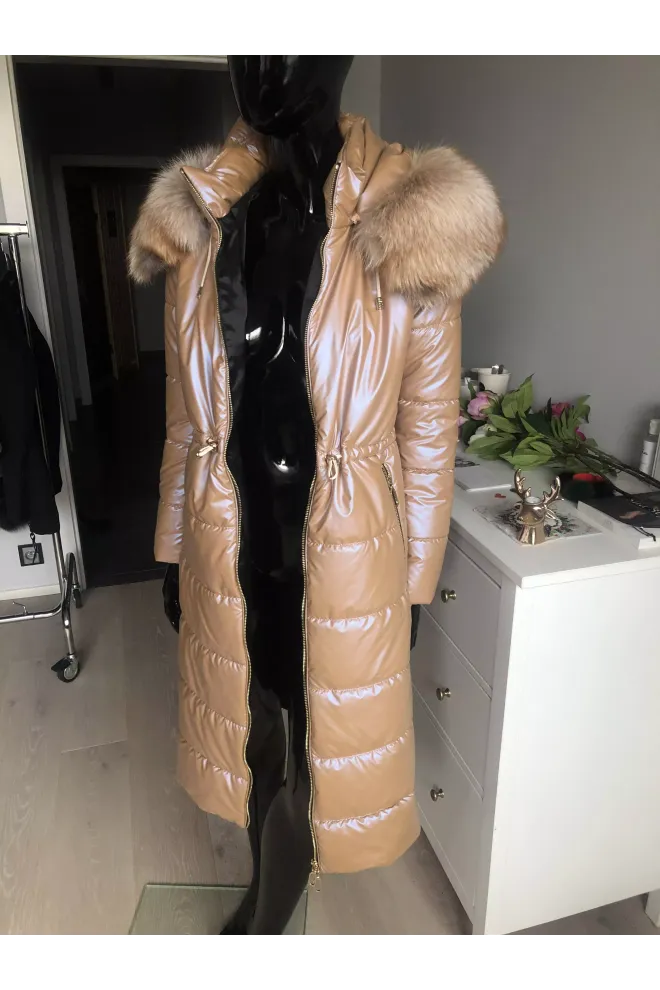 Novy model / PARKA  bunda s odnímatelnou kožešinovou kapucí z lišky