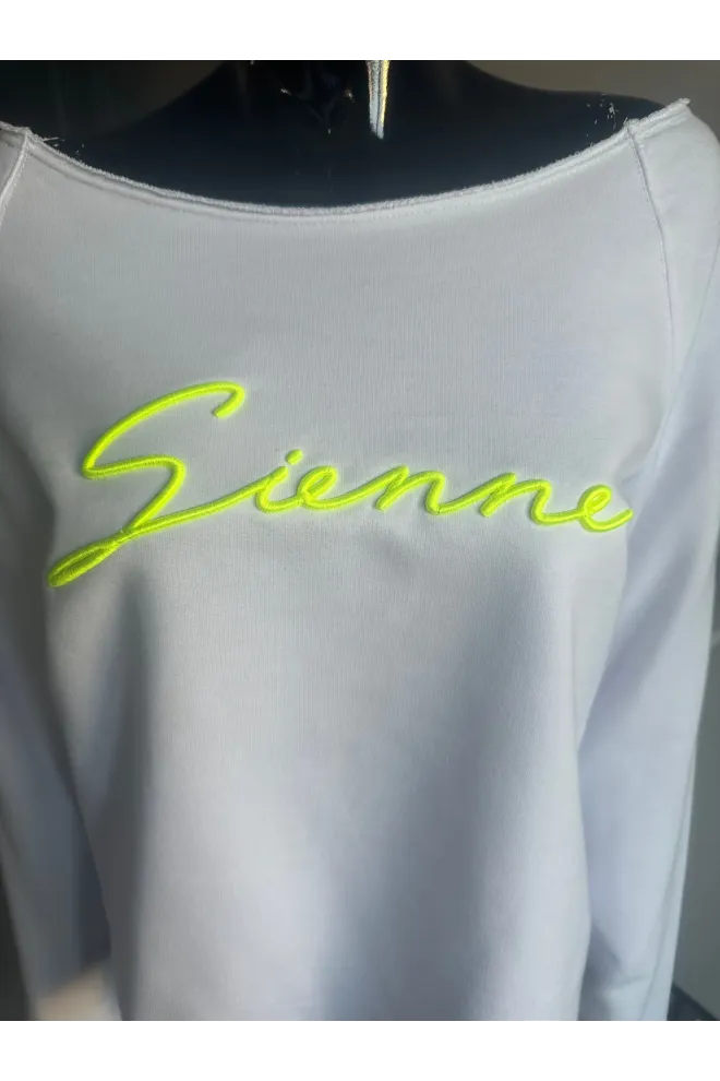 Fashion tepláková mikina s 3D logem Sienne - Neon žlutá